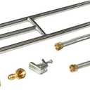 Stanbroil Rectangular Stainless Steel Gas Fireplace H-Burner, 18x6 Inch