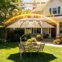 7FT Beach Umbrella with Heavy Duty Sand Anchor -Tan | Double-Layer Canopy | Above Ground Pool Umbrella | Height Adjustable, UPF 50+ Sun Protection for Beach, Patio ,Outdoors