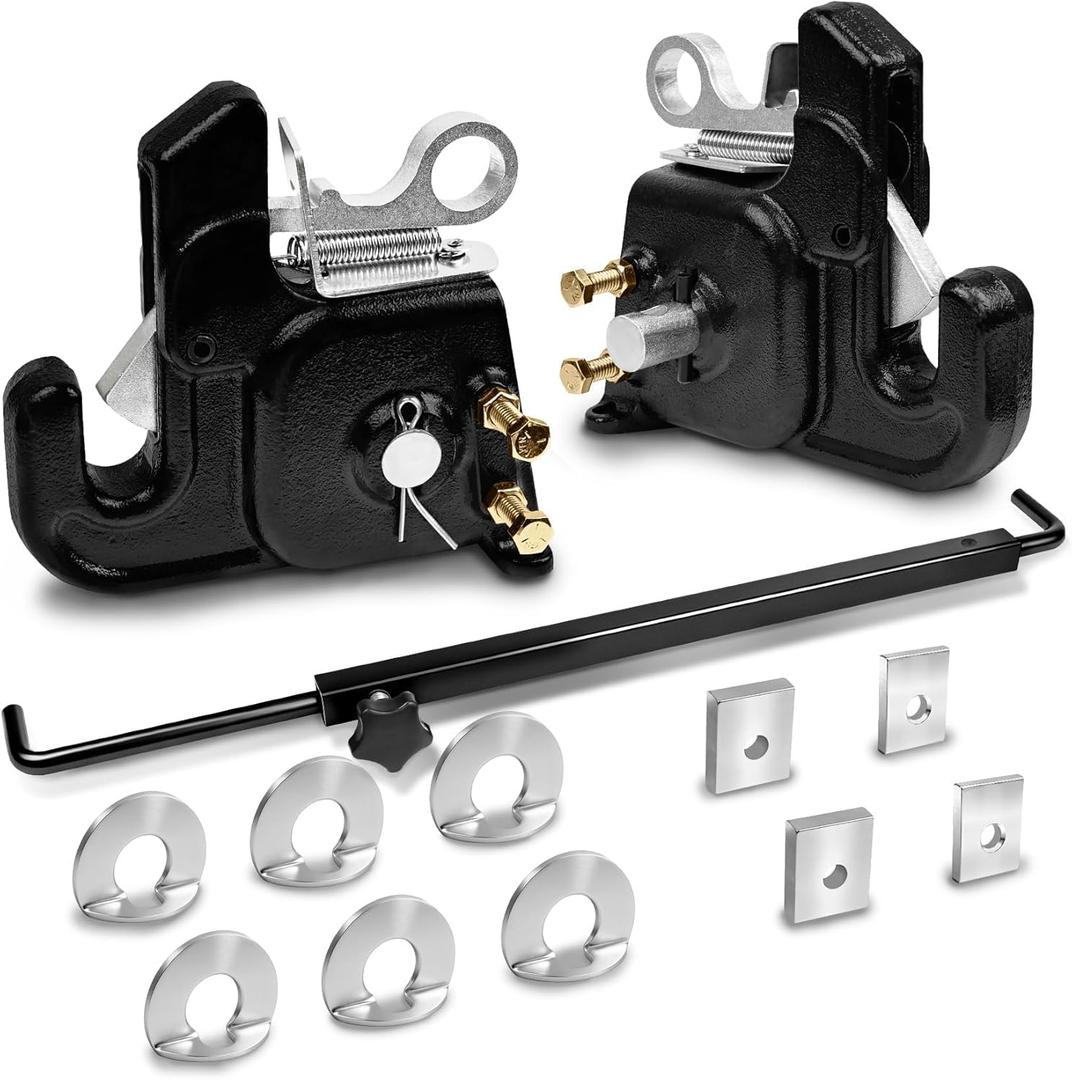 Upgraded Cat 1 Tractor Easy Change Quick Hitch System, Compatible with 3 Point Hitch Adapter, Tractor Hitch Faster Attach and Detach to Implements, Comes Stabilizer Bar and 3 Pair of Pin Washers