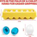 Toddler Eggs Toys,Montessori Geometric Egg Early Fine Motor Skills Learning Color Sorting & Shape Sorter Matching Game Easter Basket Stuffers Toys for Kids Boys Girls Ages 1-3