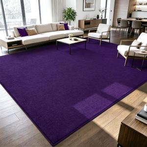 ISEAU 8x10 Soft Area Rug for Living Room, Washable and Non-Slip,Purple