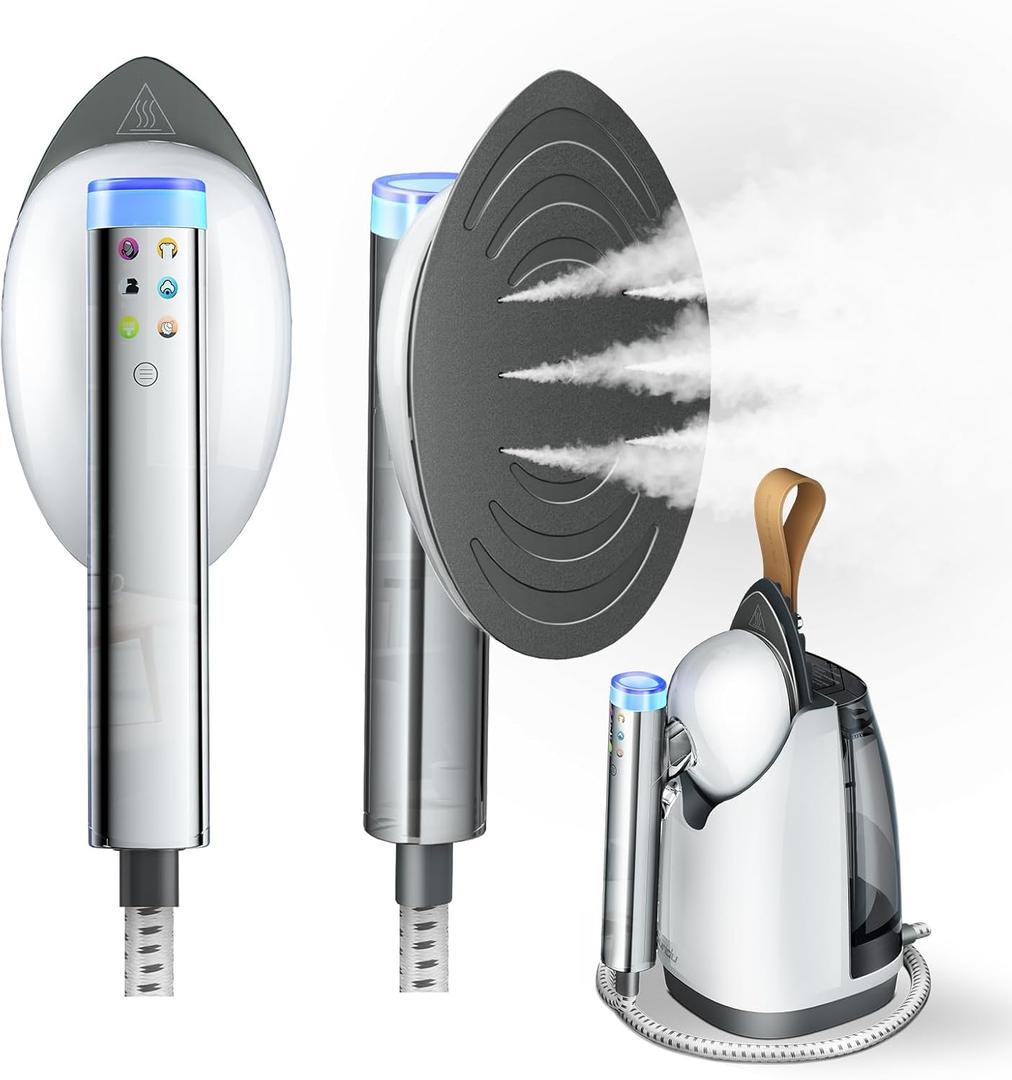 Sundu 1500W Professional Garment Steamer, 2-in-1 Vertical & Handheld for Wrinkles, 6 Steam Modes, 30-Second Heat Up, 800mL Tank, Auto Shut-Off, Portable & Standing Design, White