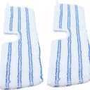 2 Pack Microfiber Mop Replacement Heads Compatible with O-Cedar Dual Action Flat Mop for Dry/Wet Use, Machine Washable Reusable Flip Mop Refills All Surface Cleaning(Blue White Stripe)