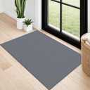 Lansny 2x3 Washable Area Rug Small Braided Cotton Entryway Rug with Non Slip Backing Kitchen Rugs Indoor Door Mat for Entrance Bathroom Foyer, Grey