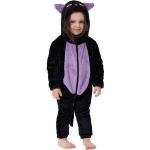 Unisex Baby Animal Costume Pajamas, Infant Flannel Hooded Halloween Romper Cosplay Costume/Homewear/Sleepwear (12-18 Months/Height:30"-32", Cat)