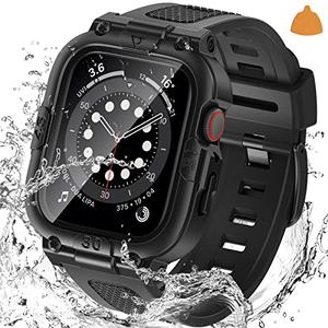 Goton 3 in 1 Waterproof Case with Band for Apple Watch with Built-in Tempered Glass Screen Protector 40mm, 360° Shockproof Bumper Face Cover with Band for Apple Watch SE 3/SE 2/SE, Series 6/5/4, 40mm