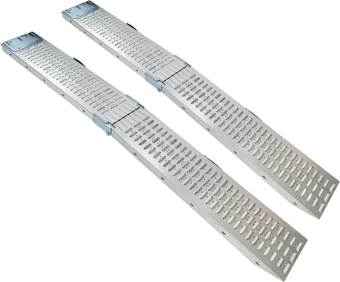 ThunderBay 73'' x 9''Loading Ramp Set Pack of 2 Folding Ramp Galvanized Steel 880 lbs Max Folding Ramp for ATV,Motorcycle,Truck,Quad,Lawn Mower,Snow Blower,Dirt Bikes,Carts,Trailers,Car Tailg