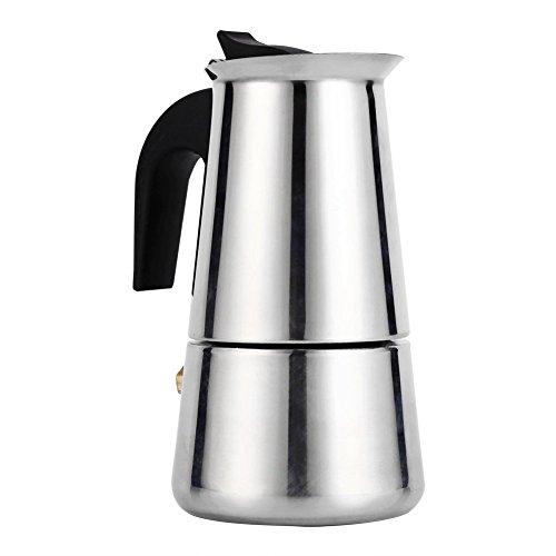 100ml Stainless Steel Mocha Coffee Pot Kettle Stove Top Espresso Make Pot, Sliver