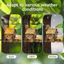 Large Wooden Squirrel Feeder with Umbrella - Tree Nut Bar, Peanut and Corn Chipmunk House Kit - Natural Wooden Garden Decorations and Squirrel Gifts (Carbonized Wood)