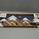 24x10 Wooden Wall Decor Mountain With Metal Hooks
