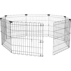 Amazon Basics Foldable Octagonal Metal Exercise Dog Playpen, Indoor/Outdoor Pet Fence, No Door, 8 Panels, Extra Small, 24 x 24 Inches, Black