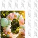 PUGPIU 12 Pack Balloon Arch Clips for Backdrop | Plastic Transparent Spring Clamps | 3.5 Inch Heavy Duty Clip for Backdrop Stand | Birthday Wedding Decoration | Photography Studio | Crafts | Clothing