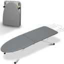 ZOES HOMEWARE Tabletop Ironing Board,Portable Iron Board with Iron Rest, Foldable Small Ironing Board with Heat Resistant Cover and 100% Cotton Pad, 31.5"x11.8"x7", Grey