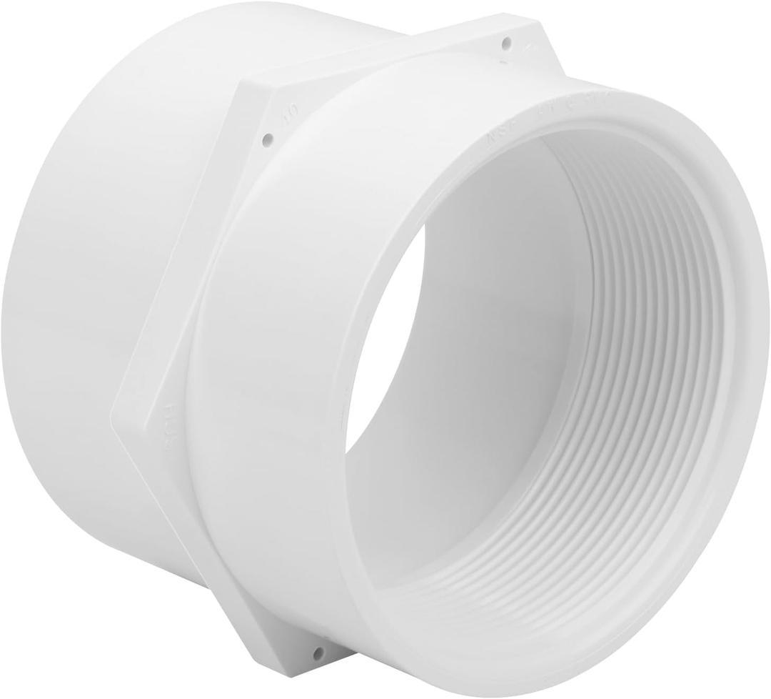 4" Socket x Female Pipe Thread Adapter PVC Pipe Fittings Furniture Grade SCH40 2-Way PVC Hose Adapter Coupling with 4" Female Hose Thread for Sprinkler, Irrigation