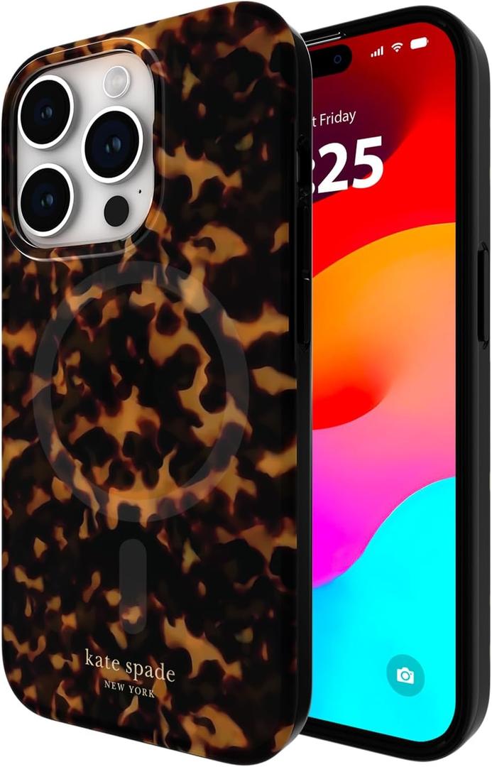 kate spade new york iPhone 15 Pro Case, Compatible with MagSafe - Tortoiseshell kate spade new york iPhone 15 Pro Case, Compatible with MagSafe - Tortoiseshell