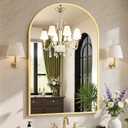 Sweetcrispy 26.5"x38" Arched Gold Bathroom Vanity Mirror for Over Sink, Wall Decor Mirror for Entryway, Bedroom, Living Room