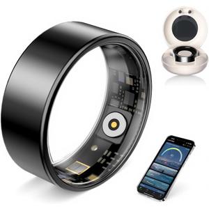 AI Smart Ring for Women Men - Sleep Tracker Ring with Heart Rate, Blood Oxygen, 10ATM Waterproof Fitness Ring, Step Counter & GPS Activity Fitness Tracker,7-Day Battery for iOS/Android (Black, 11)
