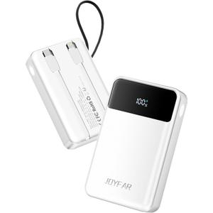 JOYFAR Portable-Charger-Power-Bank Travel Essentials Battery Pack USB C 30000mAh Built in Cable 22.5W Phone Fast Charging Powerbank Compatible with iPhone 16 15 14 13 12 11 iPad Samsung Google etc