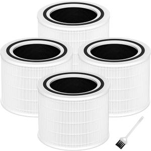 Funmit Core 200S Replacement Filter for Core 200S Smart WiFi Air Purifier, 3-in-1 Filter Replacement and High-Efficiency Activated Carbon, Part # Core 200S-RF, 4 Pack