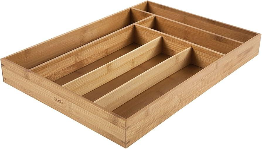 Core Bamboo Large Expandable Flatware Tray 18x13x2.1