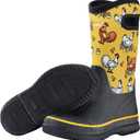 HISEA Women Mud Boots, Neoprene Rubber Garden Shoes Waterproof Mid Calf Rain Boots for Outdoor (8, Yellow Chicken)