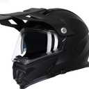 TRIANGLE Dual Sport Motorcycle Helmet Dirt Bike Helmets ATV Full Face Helmet for Adults Men with Internal Sunshield DOT Approved (Medium, Matte Black)