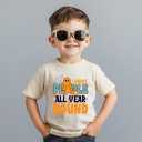 Halloween Shirt for Kids  Cute Skeleton Pumpkin Ghost Holiday T-Shirt for Toddler Boys& Girls, 2T-8T (5-6 Years, Round)