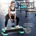 GYMMAGE Aerobic Exercise Step, Adjustable Aerobic Stepper for Exercise, Workout Step Platform for Step Up, 26.5" Step Deck with 4 6 8 Adjustable Height Risers, Women Home Gym Cardio Fitness