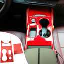 MUXEE Console Gear Shifter Panel Cover,for Buick Envision 2024 2025 - ABS Wine red Sport Style Console Gear Shifter Panel Cover Accessories
