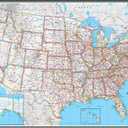 24x36 United States, USA US Classic Wall Map Poster Mural Laminated