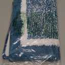 OLANLY Toilet Rugs U-Shaped 24x20, Extra Soft and Absorbent Microfiber Bathroom Rugs, Non-Slip, Machine Wash Dry, Plush Shaggy Contour Bath Mats for Toilet Base (Peacock Blue and White)