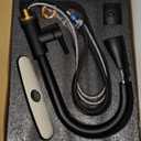 Kitchen Faucet with Pull Down SprayerStainless Steel Single Handle Kitchen Faucet1/3 Hole, Deck Plate IncludedSuitable for farmhouses, Campers, Laundry Rooms, RVs, and Bars(Black)