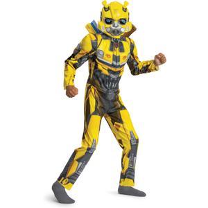 Disguise Bumblebee Muscle Costume for Kids, Official Transformers Rise of the Beasts Padded Costume and Mask (Medium (7-8))