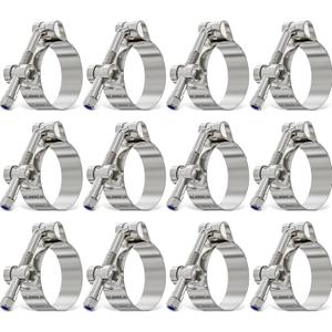 OURU 12Pack 1-3/16 Inch T Bolt Hose Clamp,304 Stainless Steel Heavy Duty Hose Clamp,Adjustable 38-43mm Radiator Hose Clamps for Tube, Automotive, Radiator, lntercooler