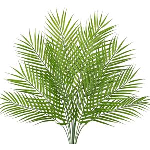 DILATATA 12PCS Artificial Palm Leaves Stems Tropical Faux Palm Foliage Greenery Picks Fake Palm Plants for Vase Wedding Bouquets Home Garden Indoor Outdoor DIY Decor