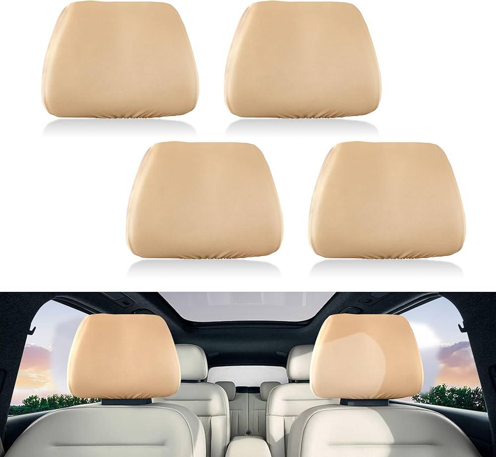 4Pcs Elastic Car Headrest Protectors Soft and for SUV and For Truck For Seat Cover
