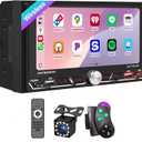 Wireless Apple CarPlay,Double Din Car Stereo,Bluetooth 5.2,FM AM Car Radio,HD 1280*600 Display,6.8" IPS Touchscreen,GPS Navigation,Android Auto,Backup Camera,MP5,Subwoorf,Type-C Fast Charging,Dual USB