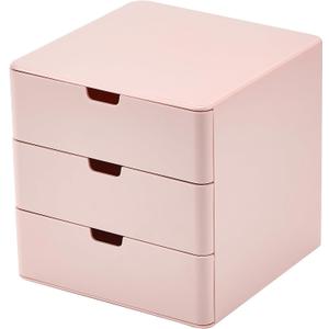 3-Drawer Vanity Organizer, Compact Storage Organization Drawers Small Size Pink