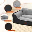 Dog Bed for  Dogs, Rectangle Washable Orthopedic Dog Bed, Soft Calming Sleeping Bed Durable Pet Cuddler with Anti-Slip Bottom, 31”x26”x7”, Black