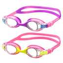 Wenwasno kids swimming goggles 4 pack waterproof anti-fog UV-protective high-definition kids swim goggles