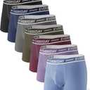 Separatec Cotton Dual Pouch Men's Underwear Comfortable Soft Breathable Everyday Boxer Briefs for men 7 Pack (Medium, Gray Blue/Dark Blue/Olive Green/Black/Dark Gray/Dark Grape Purple/Gray Purple)