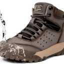 Men's Hiking Boots - Waterproof Breathable Lightweight Non-Slip | Mid Top Ankle Boots (Brown, 9.5) 