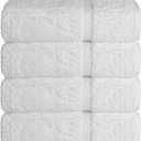 Chakir Turkish Linens | Hotel & Spa Quality 100% Cotton Premium Turkish Towels | Soft & Absorbent (4-Piece Bath Towels, White)