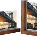 Lavezee 4x6 Picture Frames Set of 2, Rustic L Shaped Double Sided Frames Made to Display 4 by 6 inch Horizontal Vertical Photos for Desktop or Tabletop, Floating Shelves for Wedding Birthday Thanksgiving Mother's Day