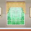 2 x Today's Curtain, Silhouette Stripe Sheer Swag 38", Gold, 60" W x 38" L