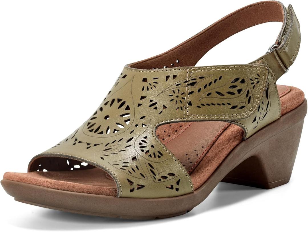 Cobb Hill Corria Women's Sandal (6 Wide, Dark Green Leather)