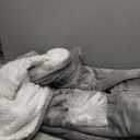 DAILYLIFE Wearable Heated Blanket with Foot Pocket, 52"x72" Electric Blanket with Sleeves for 6 Heat Settings, 12 Hours Timer, Flannel & Sherpa, Charcoal