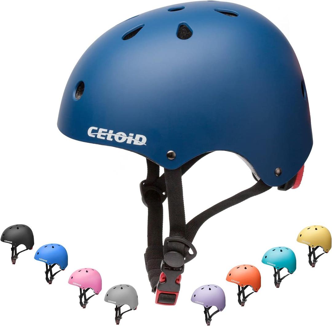 Kids Bike Helmet,Toddler Skateboard Helmets for Ages 2-3-5-8-14 Years Boys GirlsAdjustable Multi-Sport Bicycle Skateboarding Football Roller Skating Scooter Rollerblade Balance Bike Helmet (Navy), Size: M(20.5"-22"/10-16 years)