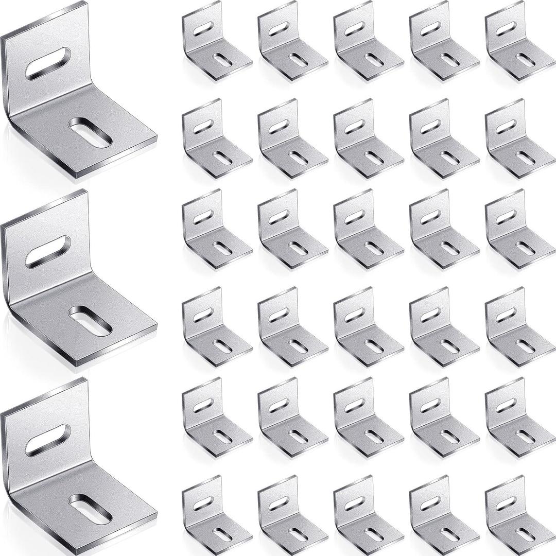 Dunzy 36 Pcs Heavy Duty Wood Table Top Expansion Bracket Steel Z Clips Fastener Connector Table Top Fasteners Woodworking Fasteners Hardware Mounting Tabletop Connector Bracket (Classic,Silver)
