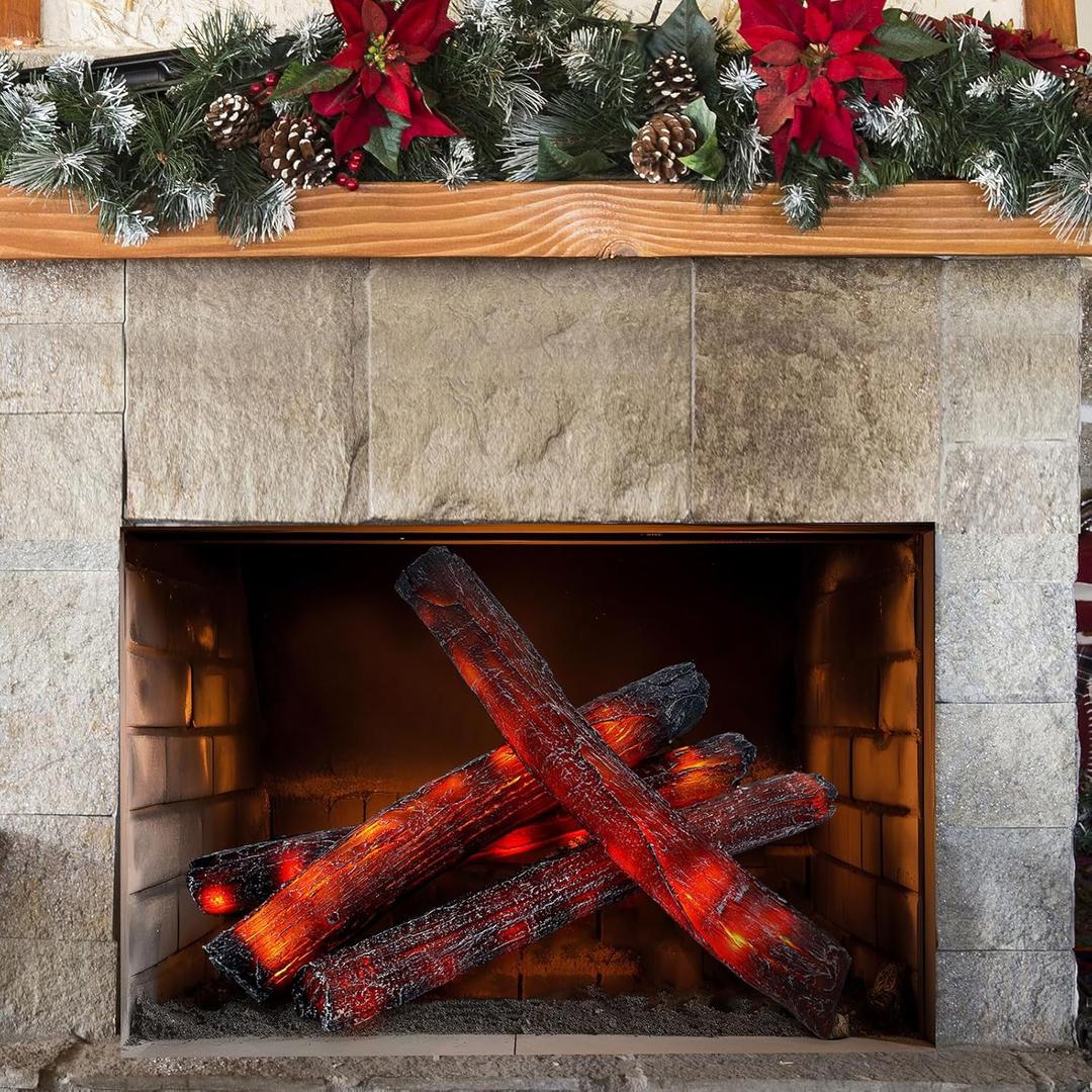 Tuanse 4 Pcs 16 in Flameless Fireplace Log Light Fake Fire Flame Camping Decoration Flameless Fireplace LED Light Fake Fire Log for Home Christmas Winter Indoor Outdoor Party Decor (15.75 in) Tuanse 4 Pcs 16 in Flameless Fireplace Log Light Fake Fire Flame Camping Decoration Flameless Fireplace LED Light Fake Fire Log for Home Christmas Winter Indoor Outdoor Party Decor (15.75 in)